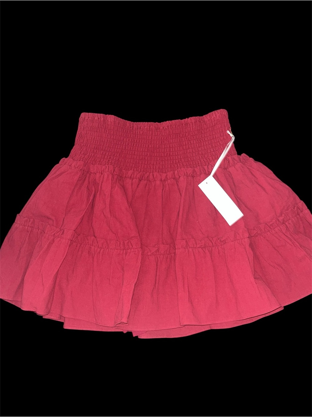 J. Marie crimson tiered skirt skort